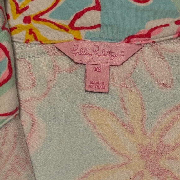Lilly Pulitzer Skipper Popover Sweatshirt XS Floral Half Zip Pullover Preppy - Picture 5 of 5